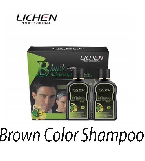Lichen Professional Brown Hair Color Shampoo 100mlx2